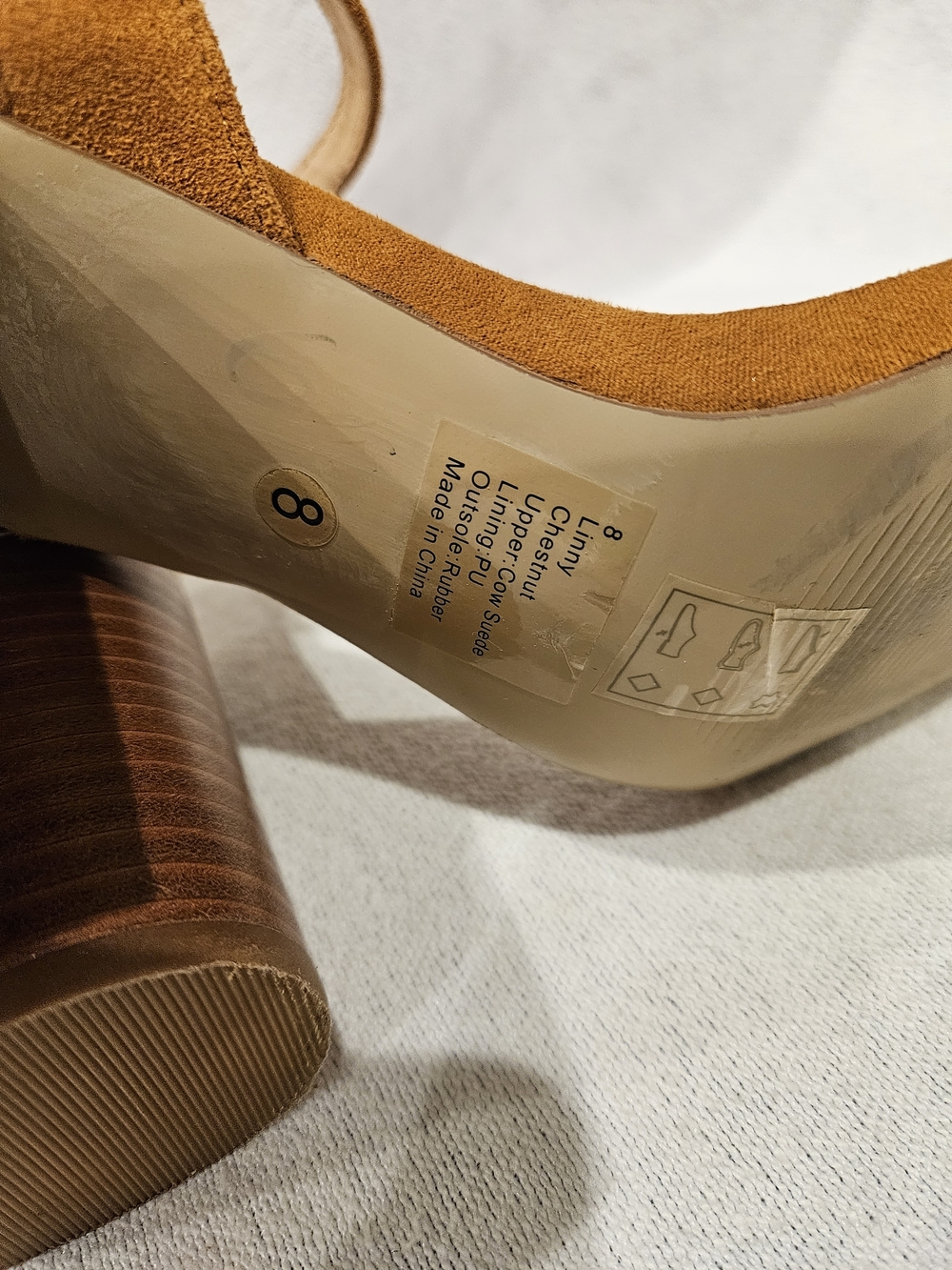 Sole Society Women’s Chestnut Tan Suede Ankle Strap Sandals 8 - Picture 7 of 7